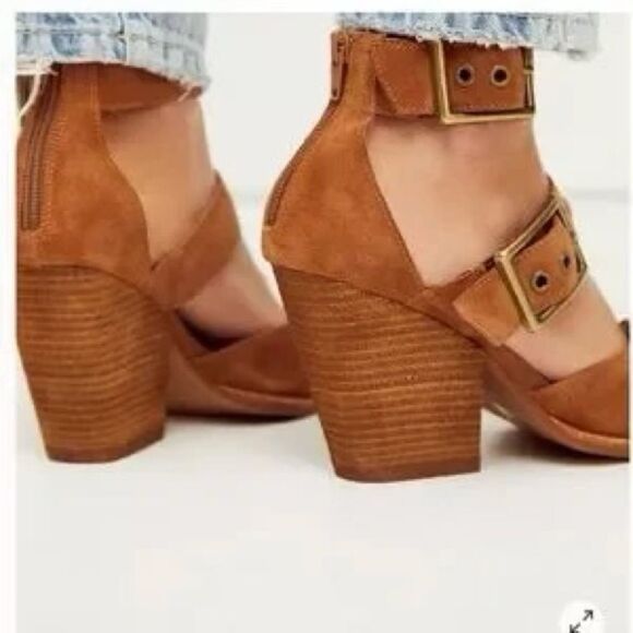 Jeffrey Campbell Hendrix Heels Brown Leather Boot Sandal US 9 - Picture 7 of 8